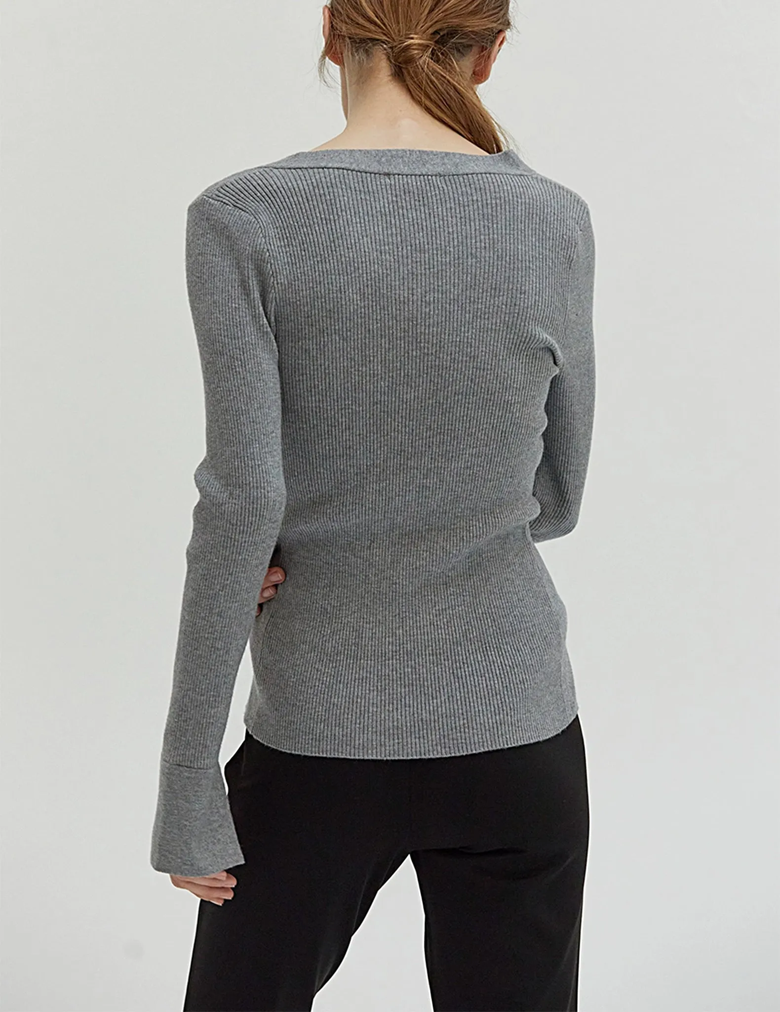 Jamie Twist-Front Rib Knit Top