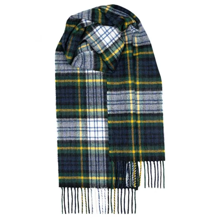 Loccharon Lambswool Scarves - Navy White Tartan Plaid