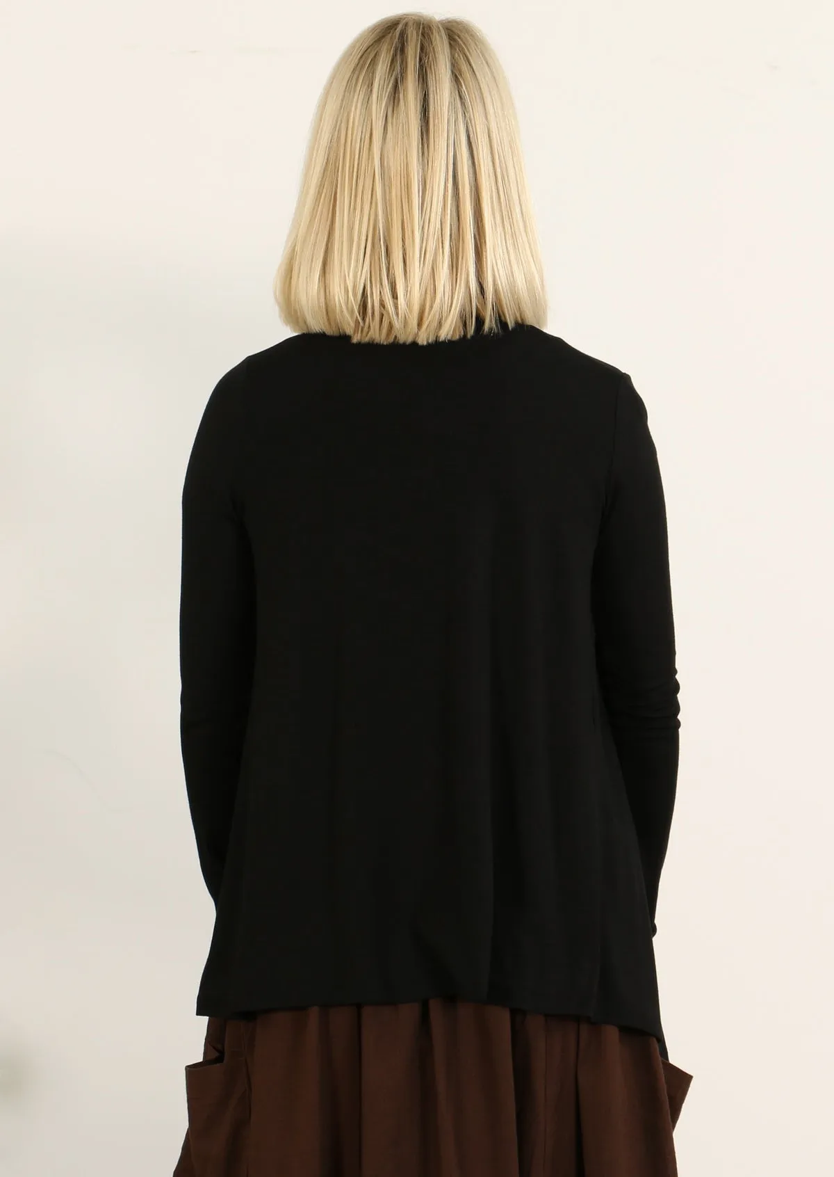 Long Sleeve Stretch Cardi Black