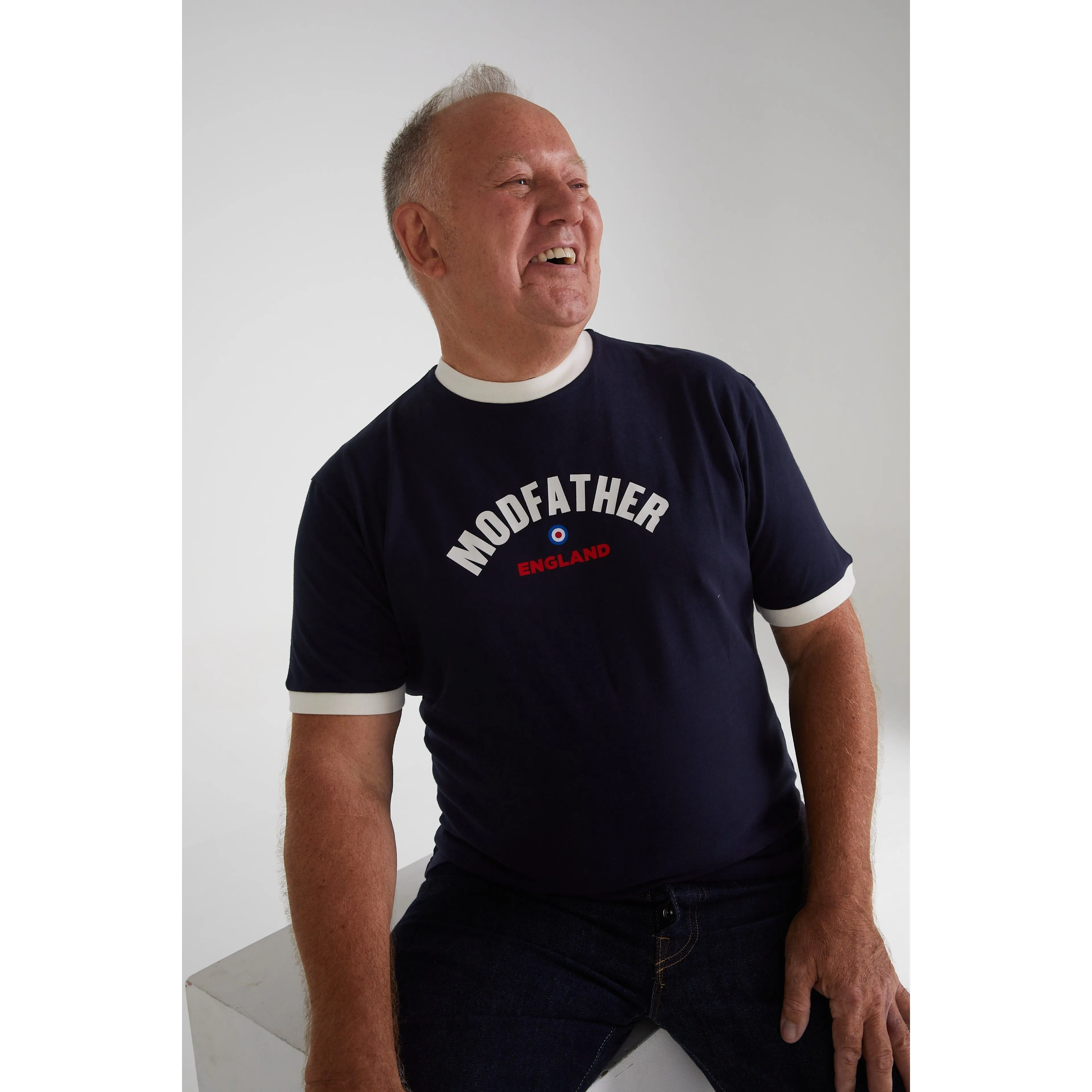 Modfather Clothing  - England Script Logo Navy - T-Shirt