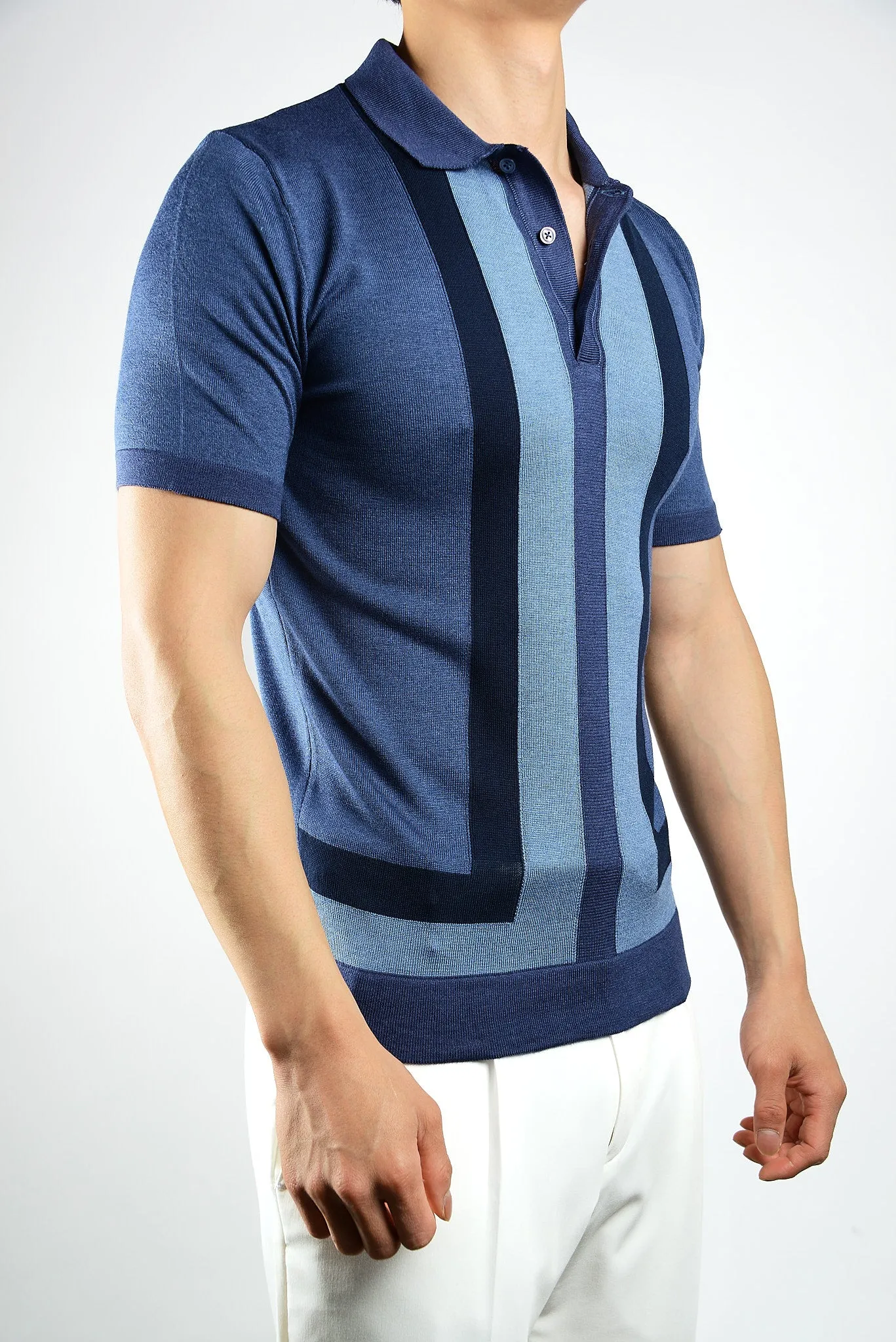 MULTI COLOR COLORBLOCK KNIT POLO