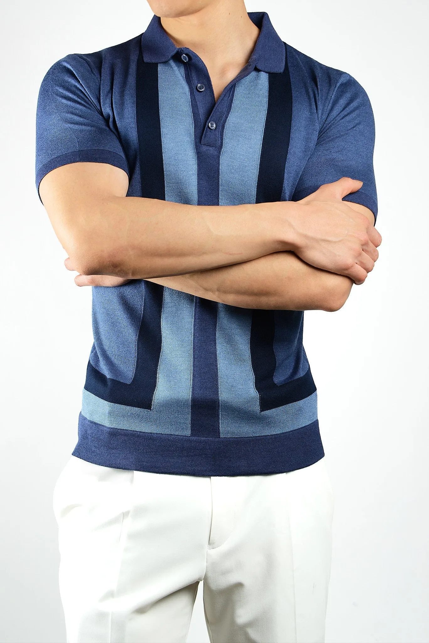 MULTI COLOR COLORBLOCK KNIT POLO