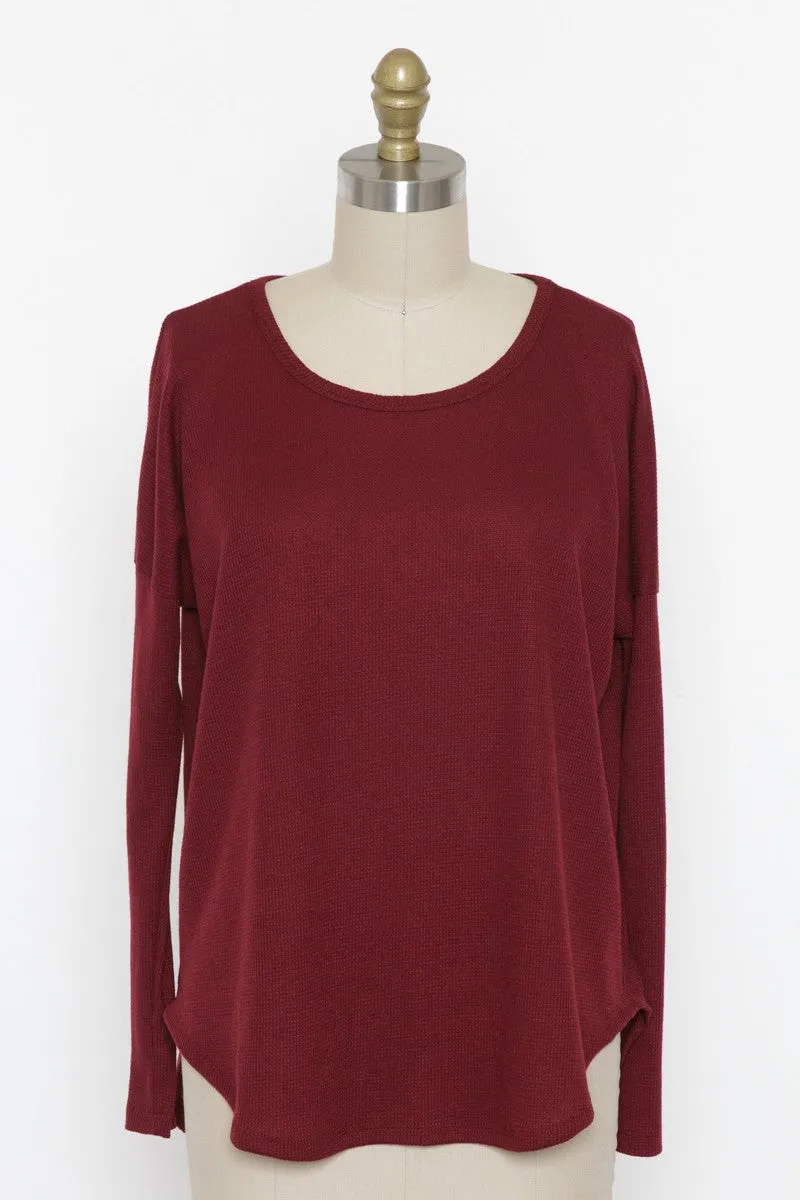 'Not So Basic' Thermal Top - Burgundy