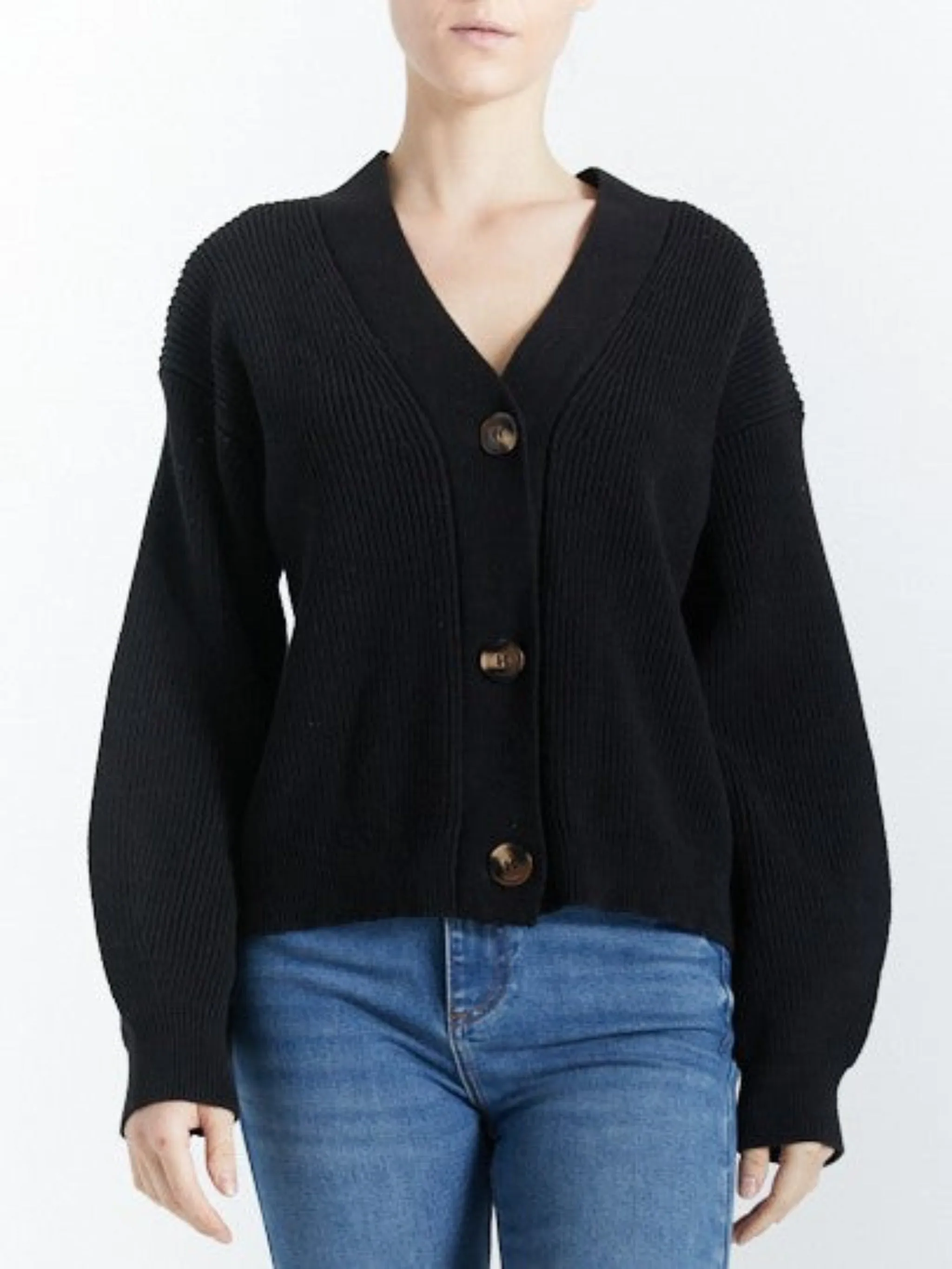 Oat New York Chunky Cardigan - Black