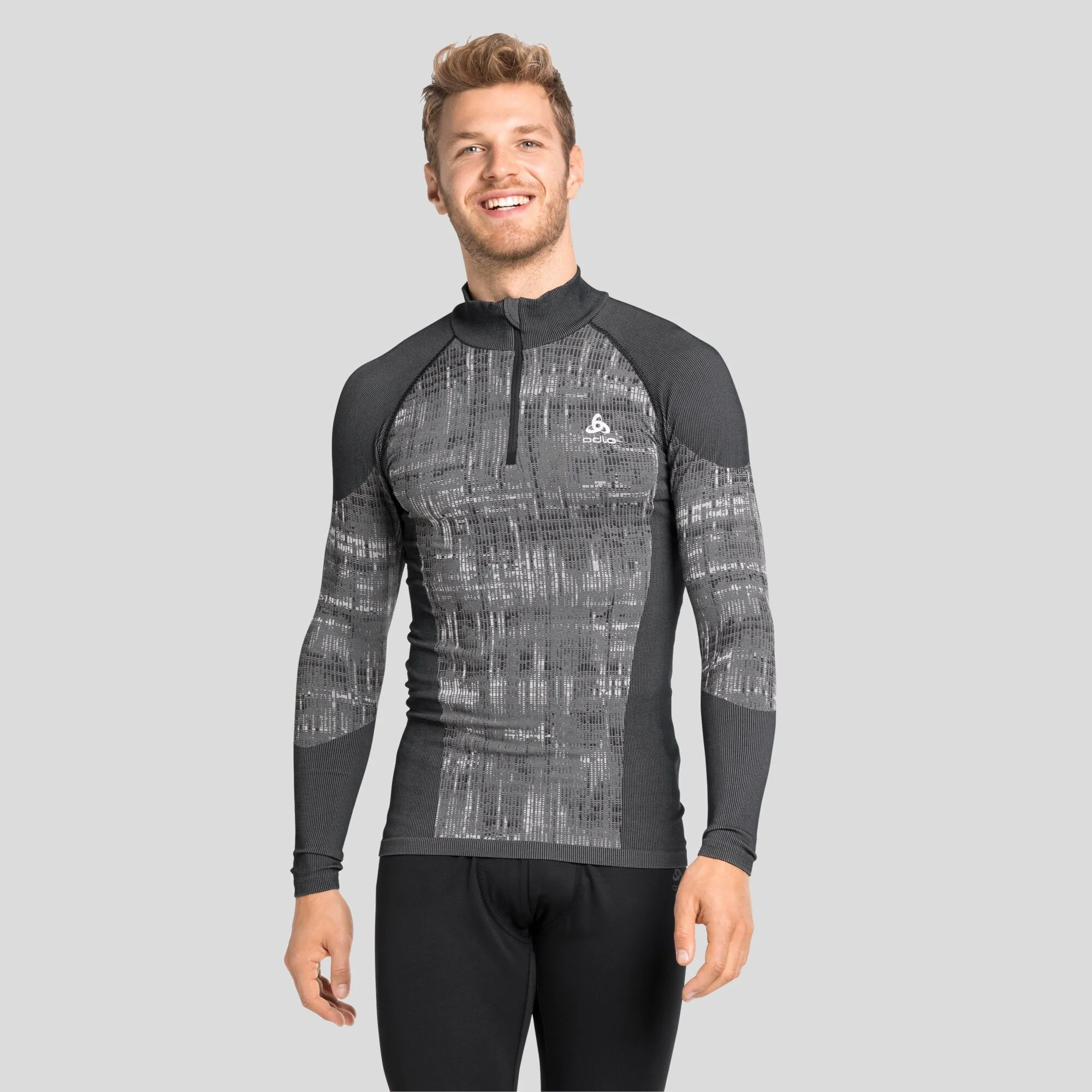 ODLO Men's Blackcomb Eco Warm Long Sleeve Half Zip Base Layer