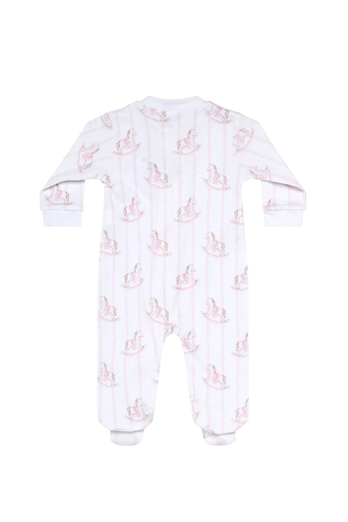 Pink Rocking Horse Zipper Footie