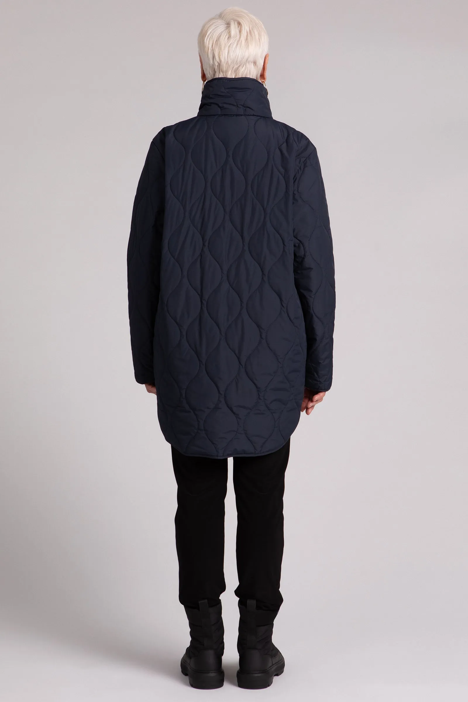 Quilted Shirt Jacket | Navy