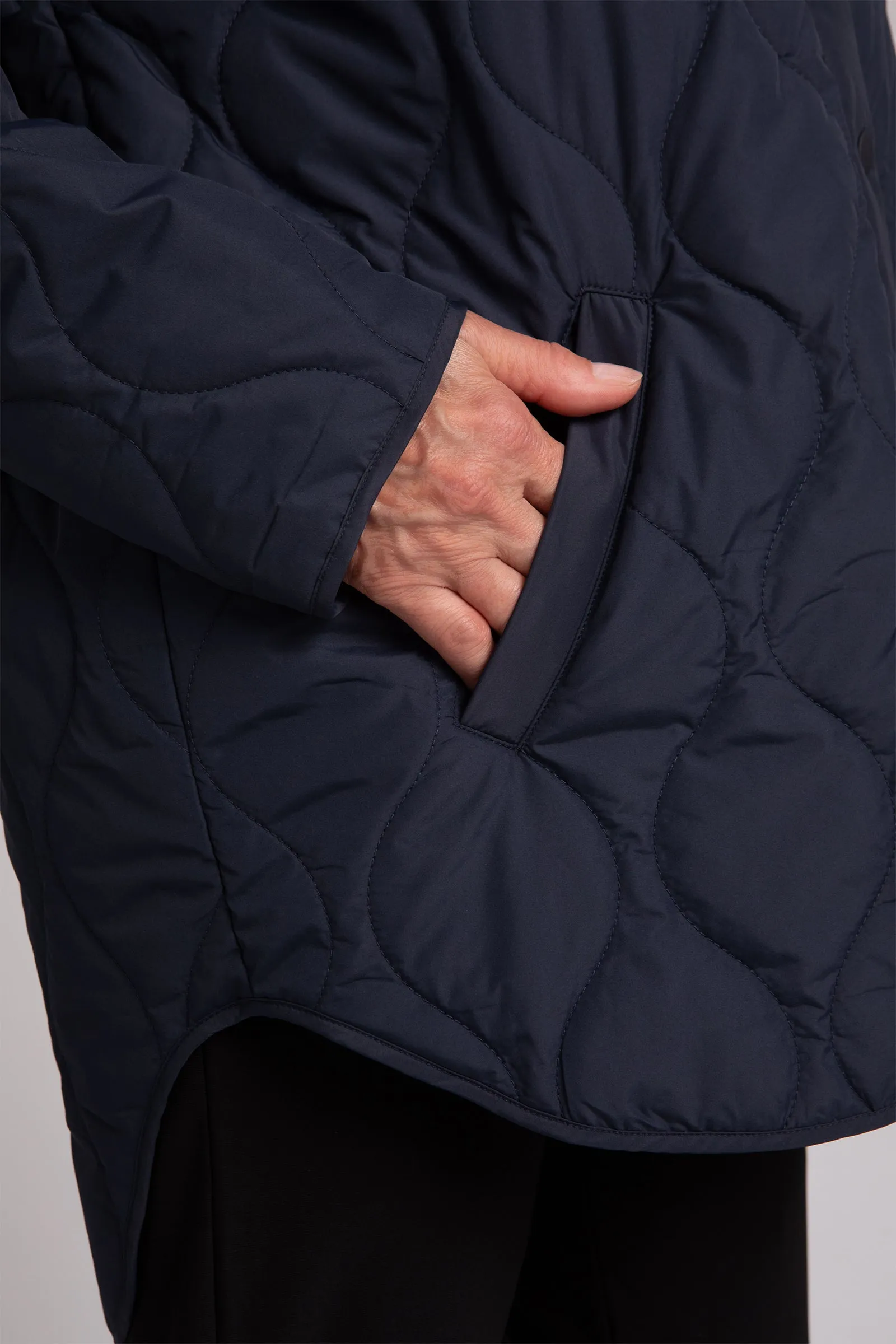 Quilted Shirt Jacket | Navy