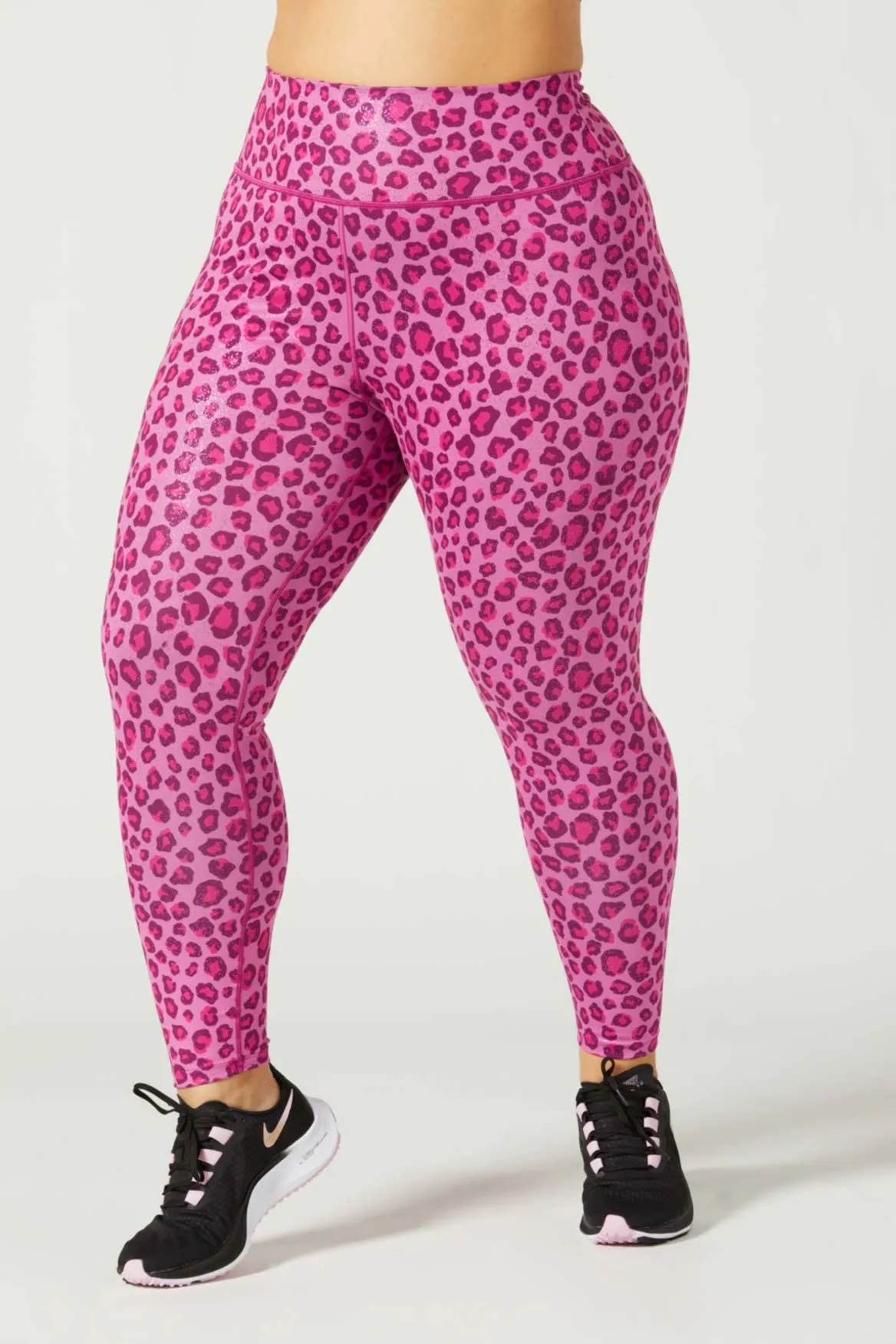 Rebel High Waist Legging Pink Foil Cheetah