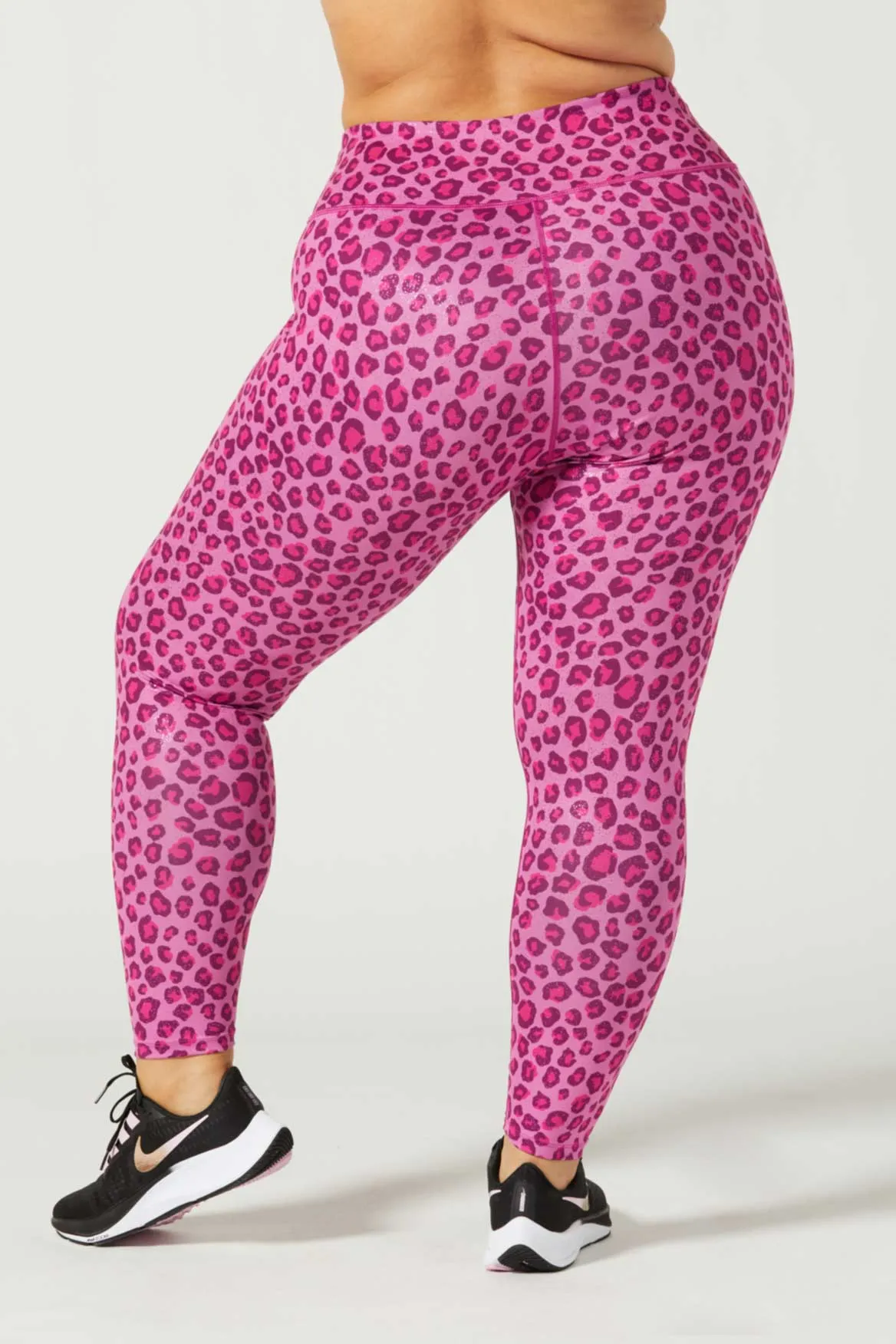 Rebel High Waist Legging Pink Foil Cheetah