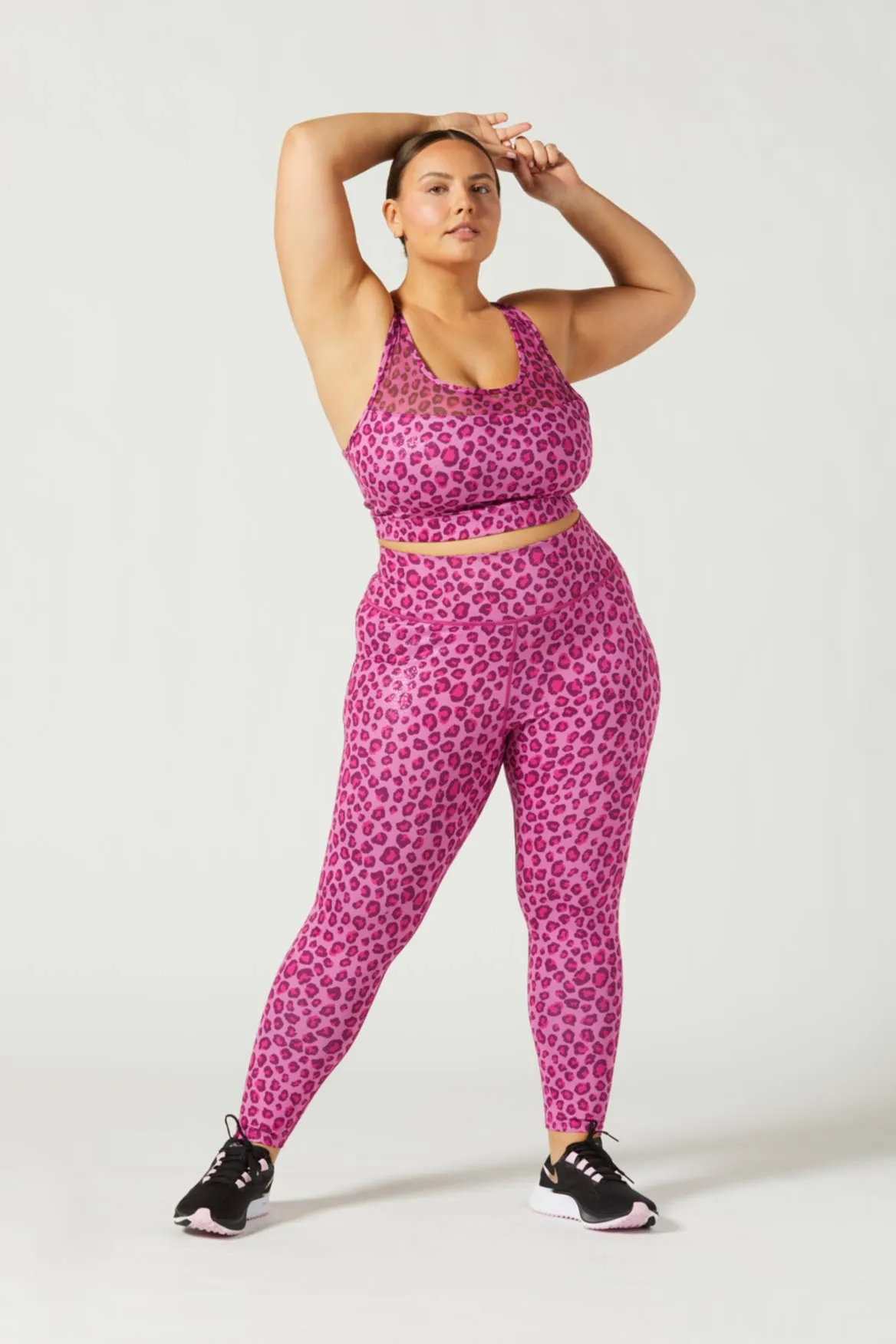 Rebel High Waist Legging Pink Foil Cheetah