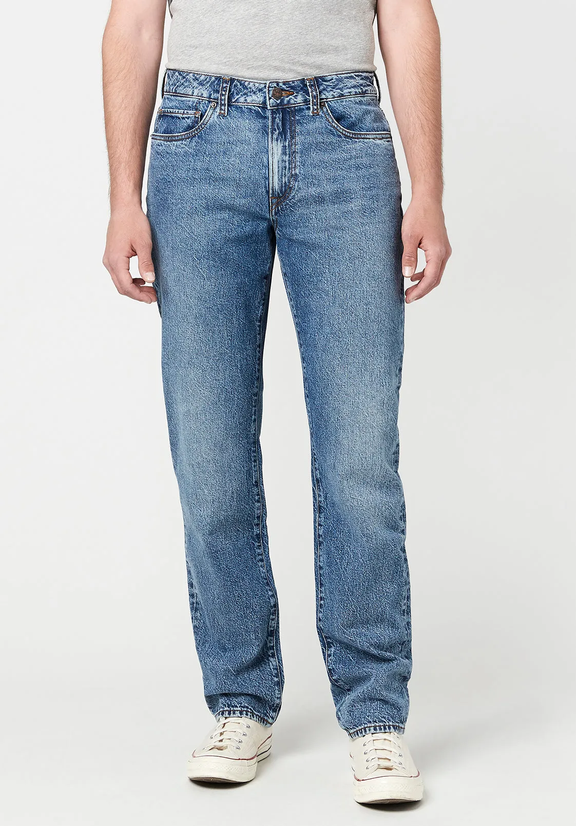 Relaxed Tapered Ben Men's Jeans in Stonewashed Blue - BM22806