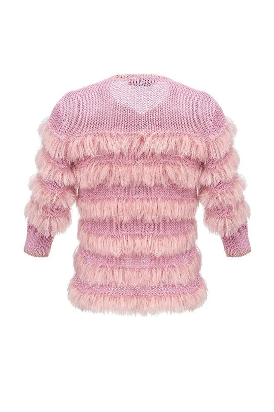 Silk-blend Ruffled Knit Sweater