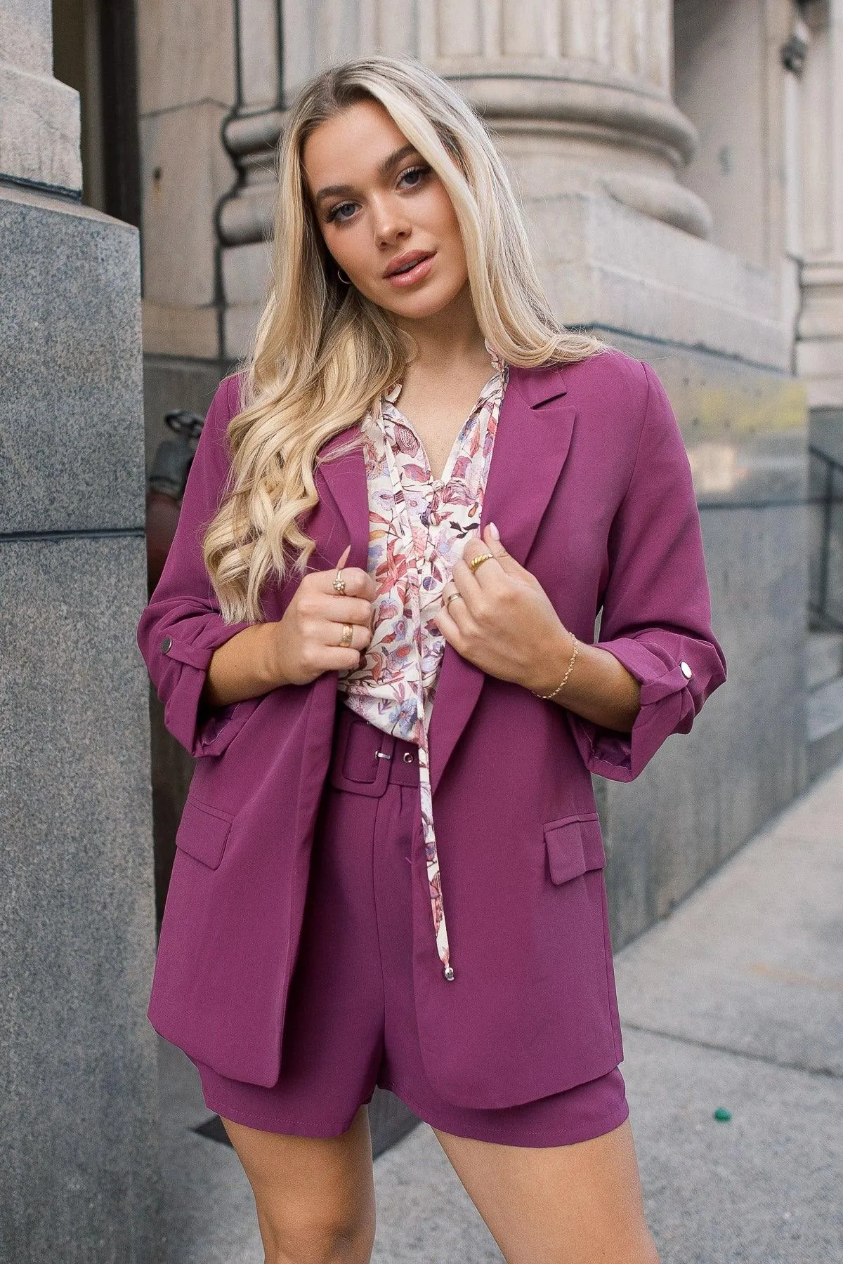 Taking Charge Blazer & Short Set - Final Sale