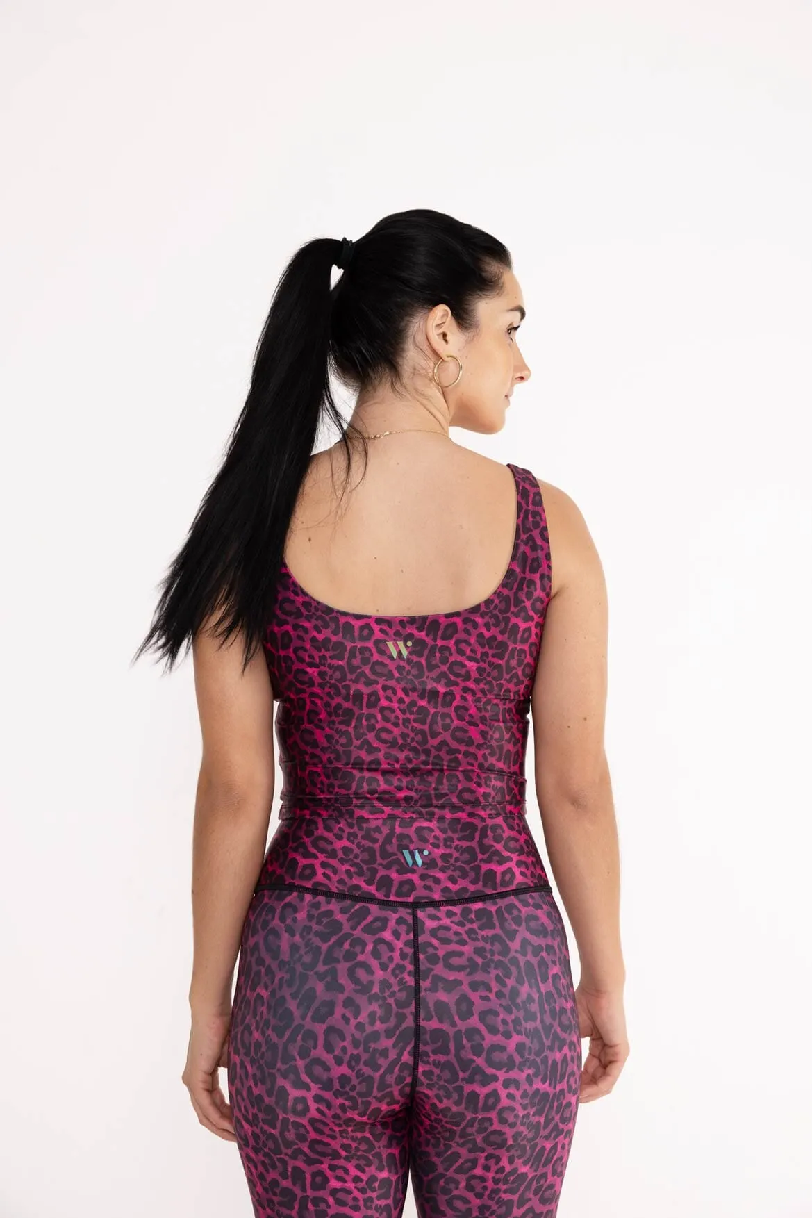 Thalia Cropped Tank Cheetah Magenta