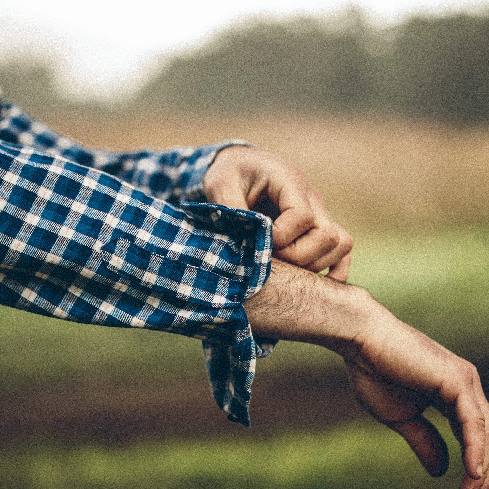 The California in Brushed Navy Plaid