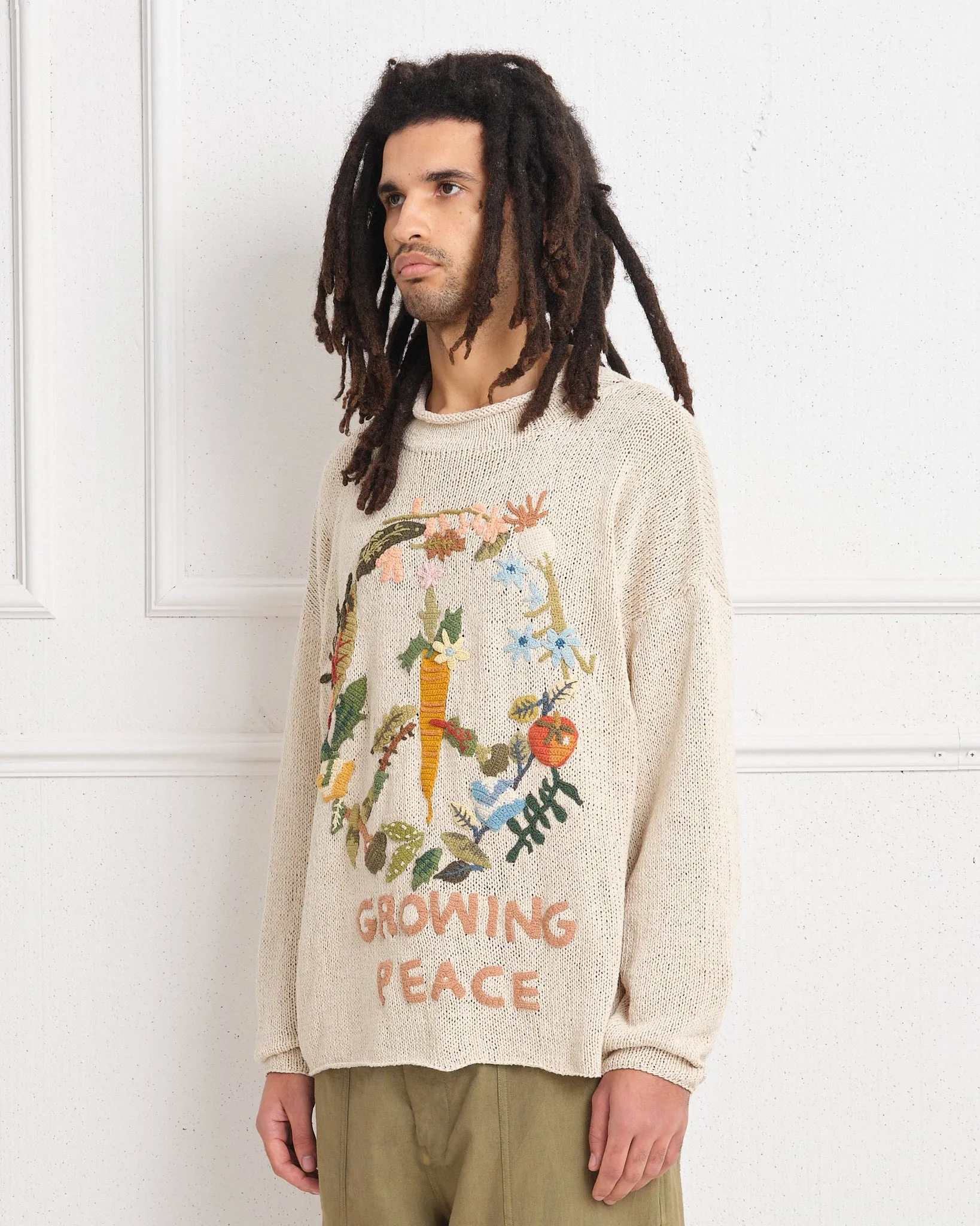 Twinsun Knit Rollneck - Ecru Growing Peace