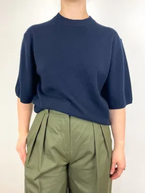 Washable Cashmere Oversized Easy T in Navy